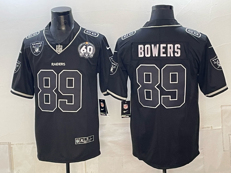 Men 2026 Oakland Raiders #89 Bowers Black Nike Limited NFL Jersey 10160